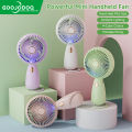GOOJODOQ 5000mAh Mini Fan Rechargeable Electric Fan Portable LED Display Foldable Electric Fan Hand-Held Fan 6-Speed fan Table fan. 