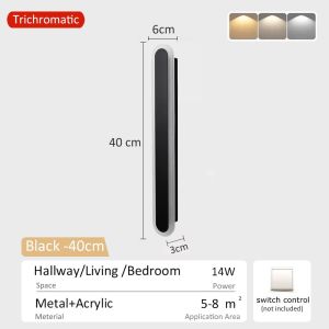 【STAR】Nordic Tricolor Wall Light Indoor Wall Lamp Bedroom Bedside Lamps Minimalist LED Ceiling Light Strip Lights For Stairs Aisle Corridor