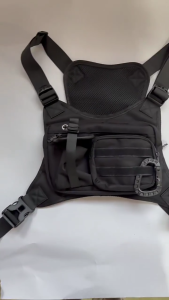 Adjustable Crossbody Chest Pack For Hiking Travel Multi Compartment Storage Strong Tearproof Construction Comfortable Design