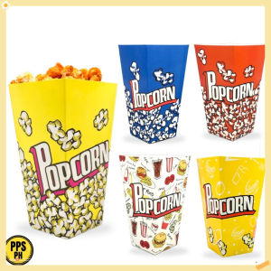 50pcs Popcorn Boxes Paper Popcorn Bucket Popcorn Bowls Popcorn Bags 5 Design
