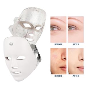 Cammuo 7 Mode Facial Mask Red Light Therapy Photon Face Masks Wrinkle Anti-Acne Tighten Skin care Beauty Machine
