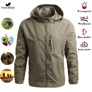 Fuguiniao áo khoác ngoài chiến thuật cưỡi quân sự chống nước cho nam Áo khoác leo núi ngoài trời áo khoác cho nam chống nước áo khoác áo gió
