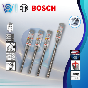 BOSCH SDS PLUS-5X Rotary Hammer 4-Flutes Drill Bits For Concrete & Mansory/ Mata Gerudi Dinding Konkrit Tajam Cepat Gorek