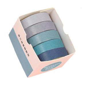 5Rolls Aesthetic Tape Decorative Tape Water Resistant Adhesive Paper Tape for Notebook Journal Photo Album 10mmX2M