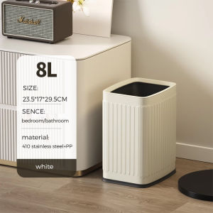 8L/15L Open top stainless steel trash cansamll bathroom garbage candouble layers metal trash bin for bathroombedroomliving roomhotel