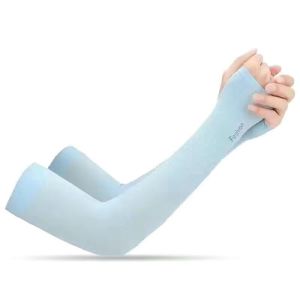 Men Ice Silk Cool Loose Arm Sleeves Sun UV Protection Driving Motorcycle Cycling Arm Gloves Long Sleeves Hand Protector Outdoor Arm Hand Cover Sunscreen Cooling Breathable Sunblock Cute Fashion Design