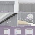 Graywind Fabric Vertical Blinds Custom Size Blackout Vertical Blind Free Wand Control Reversible Privacy Track Slats Set for Patio Sliding Glass Door Window (Light Grey). 