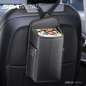 SEAMETAL Car Seat Storage Bag PU Leather Auto Seat Organizer Tissue Bag Water Cup Holder Mesh Storage Pocket
