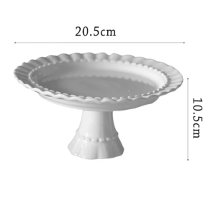Tempat Kue Piring Kue French Cake Stand Jewelry Storage Cup Cake Dessert Fruit Ceramic Plate