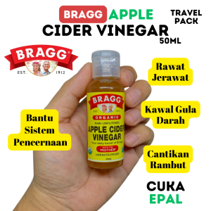 Bragg Organic Apple Cider Vinegar 50mL Cuka Epal Bragg 50mL