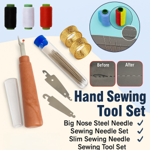 34PCS Large-Eye Steel Needle Sewing Tool Set Easy Thread The Needle No Rust Durable Needle Sewing Tool Set