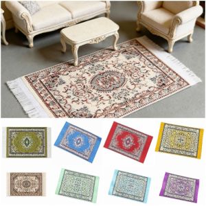 WFYW 1/12 Dollhouse Carpet Multicolor Floral Pattern Miniature Weaving Mat Creative Playing House Doll Dollhouse Rug Dollhouse