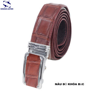 Dây Thắt Lưng Da Cá Sấu Khóa Tì Bản Liền Không Nối Bản 3.5 cm Songhan Leather. Dây Nịt Da Cá Thật Bảo Hành 12 Tháng Songhan Leather