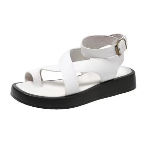 [Free Shipping] WomenS Sandals 2023 New Style Plus Size Polyurethane Thick-Soled Casual Roman-Style Open-Toe With Ankle Straps