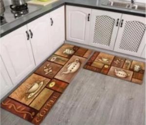 NO1 2PCS Kitchen Carpet Floor Mat Non-slip Thicken Doormat Rugs Kitchen Mats Bathroom Carpets size (2 PCS)40X60 40X120...#016