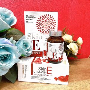 Skin E  Vitamin e đỏ  Skin Vitamin E đỏ viên uống làm đẹp da sáng da mờ nám cân bằng nội tiết  ngăn ngừa lão hóa da A1
