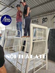 Giường tầng sắt hộp vuông 4x8 dày dặn dành cho người lớn - trẻ em giá rẻ giao nhanh hcm