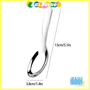 Beloving Flash Sale ช้อนกลมทำจากสแตนเลสด้ามยาวสำหรับมื้อค่ำสีแดงสีทองช้อนคนทำของหวานสำหรับเครื่องครัวอุปกรณ์เสริมในครัว