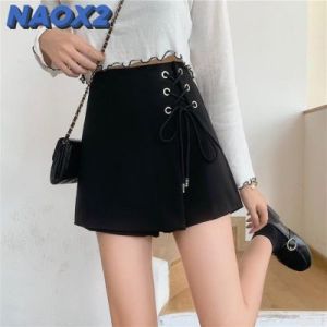 NAOX2 Womens Shorts Summer High Waist Casual Korean Loose Wide Leg Shorts