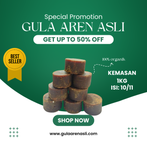 Gula Aren Murni Organik – Tanpa Campuran Sehat Alami Asli Nira Aren (250gr / 500gr / 1kg)