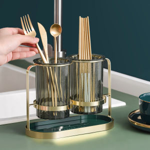 Dear Home ที่ใส่ช้อนส้อม ที่ใส่ตะเกียบ ที่เก็บเครื่องใช้ในครัว ตะกร้าใส่ช้อนส้อมแบบแขวน ที่ใส่ช้อนส้อมสแตนเลสแบบแขวน