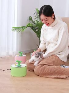 Cat electric ceramic water dispenser flow automatic dog drinking water cycle feeding water pet supplies