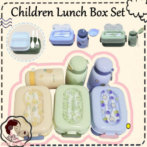 2 in1 Lunch Box for Kids with Tumbler Cartoon Tableware Portable Student Lunch Box Back to School
