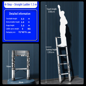 High-Quality Ultra-Strong Aluminum Alloy Telescopic Ladder with 2000 lb Load Capacity and Anti-Shake Design