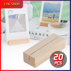 20pcs 7x1.7x2.3cm Wooden Name Card Photo Holder Post Card Holders Picture Holders Place Card Holders