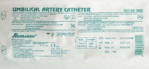สายCutdownแทนด้วยUmbilical catheterสายสวนสะดือ มี No.3.55.08.0 length  35 cm. มี x-ray lineจำนวน 1 ชิ้นแบบปลอดเชื้อ