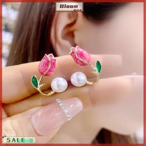 Follow Get New[Bloom Z] Korean Light Luxury Tulip Imitation Stud Earrings For Women Two Ways To Wear Ear Studs for Girls Daily Party Jewelry