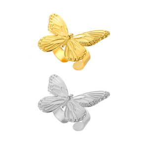 Elegant Finger Rings Butterfly Rings Party Accessories Butterfly Weddings Rings Stainless Steel Texture for Casual Look