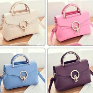 Sling Bag Tas Selempang Wanita Fashion Korea Import Terbaru Dengan Penutup Bulat di Depan / Handbag Murah - T49025