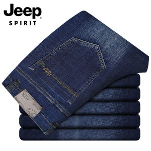 JEEP SPIRIT Quần Jean Nam Quần Rộng Ngoại Cỡ Quần Bò Ống Đứng Quần Bò Công Sở Màu Xanh Thường Ngày