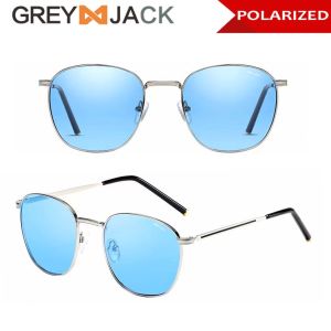 Grey Jack Sunglasses Kacamata Hitam Polarized Anti Silau/Anti UV 400 Protection Design Kotak Stylish Metal Terbaru Fashion Pria Dan Wanita 6131