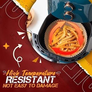 【Bartley-lz】 50PCS กระดาษรองอบ กระดาษรองหม้อทอดไร้น้ำมันทรงกลม แผ่นกระดาษรอง กระดาษไขรองอบ