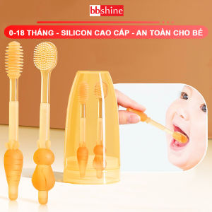 Bàn chải đánh răng cho bé silicon cao cấp BBShine Set rơ lưỡi cho bé 0-18 tháng mềm mại – SS022