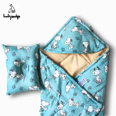 SELIMUT TOPI BAYI NEWBORN - SLIMUT BABY - HOODIE BABY BLANKET - KADO LAHIRAN
