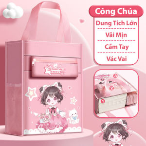 Túi Đựng Sách Kuromi / Công Chúa / Capybara - Chống Thấm Nước Dung Tích Lớn Dùng Đi Học / Chơi