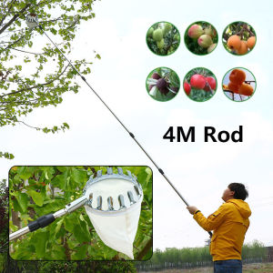 Popular Fruit Picking Artifact Telescopic Pole Fruit Picker Stainless Steel High Altitude Fruit Picking Pole