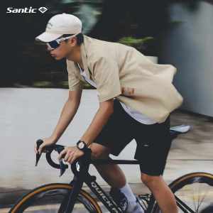 Santic Men Cycling Jersey Pockets Breathable Casual Outdoor Sports Short Sleeve Bike Bicycle Shirt Tops