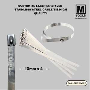 10mm*4 Customize Laser Engraved Cable Ties Stainless Steel High Quality 25pcs