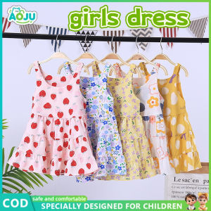 Summer Short Sleeved Dress Cute Floral Dress For Kids Girls