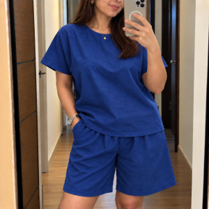 COTTON LINEN TERNO SET FOR WOMEN | SHORT SLEEVE TOP & SHORTS COORDINATES | CASUAL COMFY 2-PIECE OUTFIT | RELAXED FIT | S-M TO 2XL-3XL