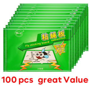 Manila Wholesale 100 pcs fly paper trap super sticky 1 piece of paper can catch 1000 flies fly trap sticky glue fly catcher flies fly killer Fly catching artifact paper adhesive