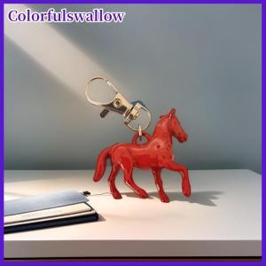 Colorfulswallow Dễ thương Acrylic phim hoạt hình động vật lập thể nhỏ ngựa Keychain cho phụ nữ người đàn ông quyến rũ Mặt dây chuyền Túi phụ kiện trang trí