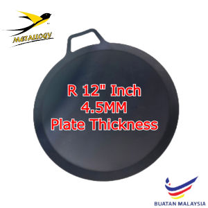 [Big Size] Metallogy Thick (4.5MM) Big Round Hot Metal Plate Pan Kuali Bulat Leper For Roti Canai/Flat Frying/BurgerPlate