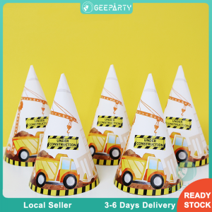6pcs Construction Birthday Hat for Kids Birthday Party Decorations