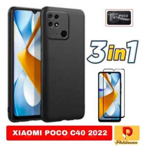 [PAKET 3 IN 1] CASE XIAOMI POCO F5 / POCO C40 2022 CASE PRO CAMERA SOFTCASE MACARON 3D CAMERA