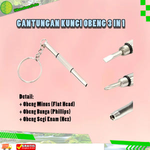 COD GANTUNGAN KUNCI OBENG 3 IN 1 / 5 IN 1 SCREW DRIVER EMERGENCY OBENG